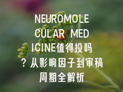 NEUROMOLECULAR MEDICINE值得投吗？从影响因子到审稿周期全解析
