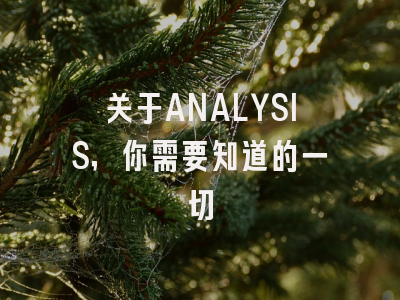 关于ANALYSIS，你需要知道的一切