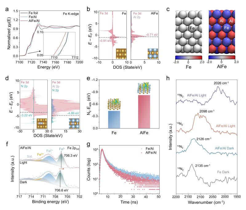 上海交大变革性分子前沿科学中心叶天南团队通过光诱导氮溢流促进AlFe双位点催化剂高效合成氨