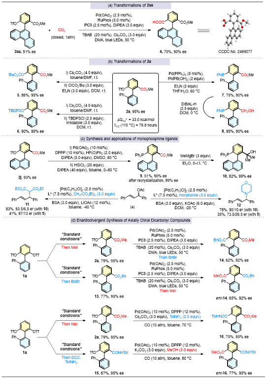 上海交大变革性分子前沿科学中心刘家旺/高申团队通过“阴离子抑制”策略助力实现光/钯协同催化CO2参与的去对称羧化反应