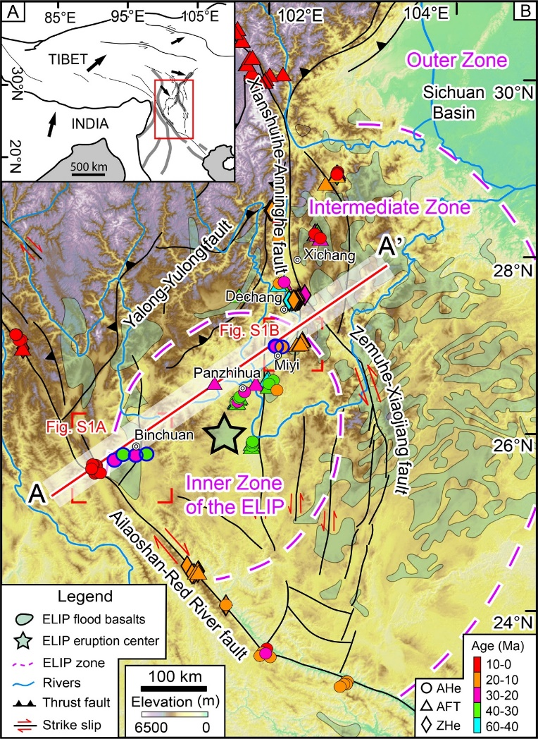 中山大学田云涛教授团队在青藏高原东南缘新生代构造-地貌演化方面取得新进展