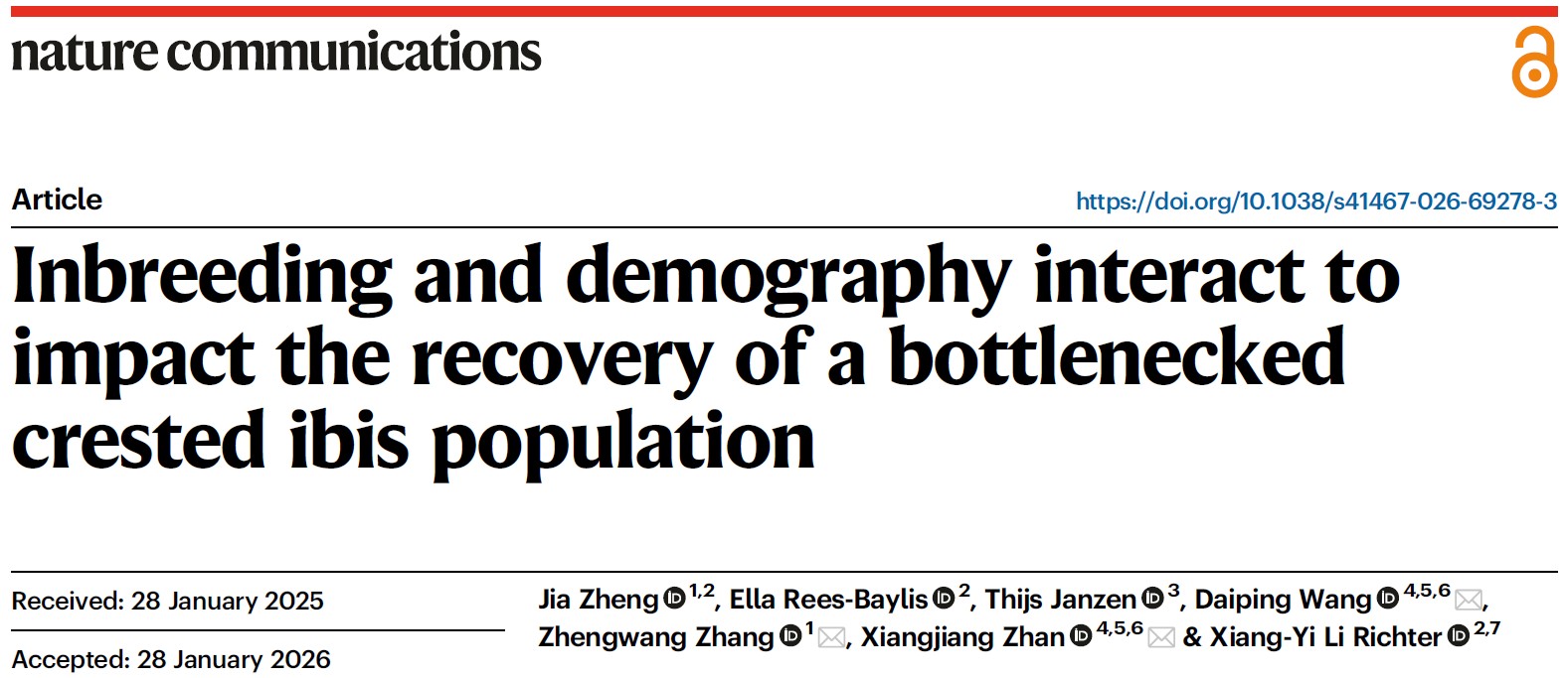 北京师范大学北京师范大学鸟类学研究团队在《自然·通讯》发文