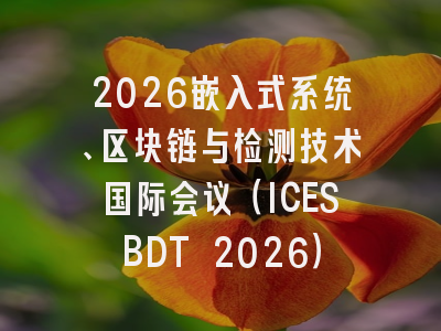 2026嵌入式系统、区块链与检测技术国际会议(ICESBDT 2026)
