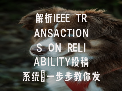 解析IEEE TRANSACTIONS ON RELIABILITY投稿系统：一步步教你发表
