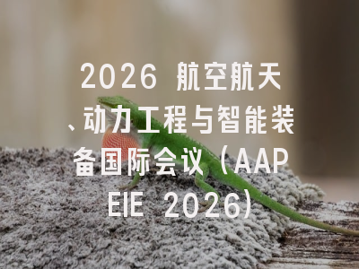 2026 航空航天、动力工程与智能装备国际会议（AAPEIE 2026）