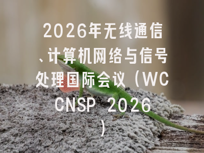 2026年无线通信、计算机网络与信号处理国际会议（WCCNSP 2026）