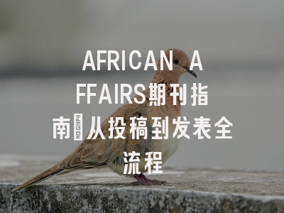 AFRICAN AFFAIRS期刊指南：从投稿到发表全流程