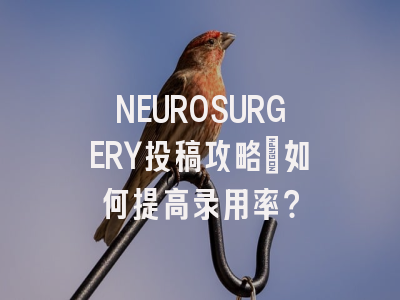 NEUROSURGERY投稿攻略：如何提高录用率？