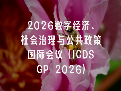 2026数字经济、社会治理与公共政策国际会议（ICDSGP 2026）