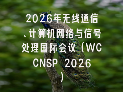 2026年无线通信、计算机网络与信号处理国际会议（WCCNSP 2026）
