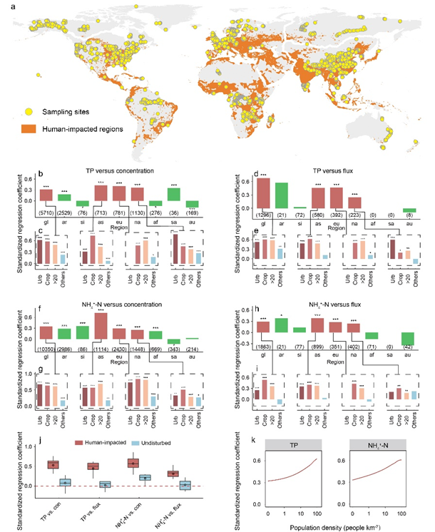 北京师范大学环境学院教授夏星辉团队在《国家科学评论》发文：富营养化导致全球受人类影响河流甲烷排放量翻倍，富营养治理协同甲烷减排潜力显著