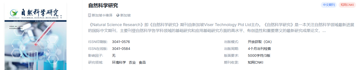 农学，食品学均可投，知网稳定检索的国际期刊