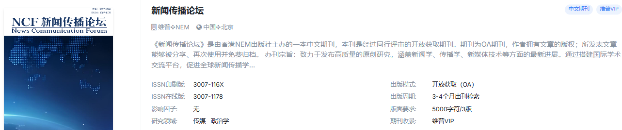 传媒，新闻国际期刊合集