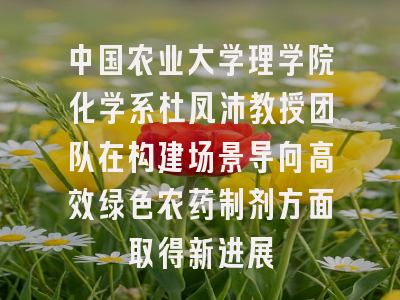 中国农业大学理学院化学系杜凤沛教授团队在构建场景导向高效绿色农药制剂方面取得新进展