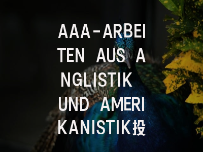 AAA-ARBEITEN AUS ANGLISTIK UND AMERIKANISTIK投稿指南：权