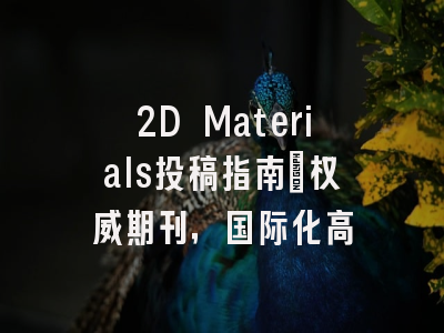 2D Materials投稿指南：权威期刊，国际化高