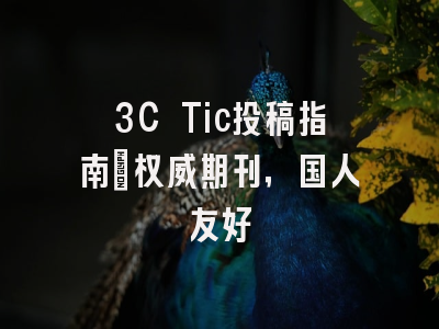 3C Tic投稿指南：权威期刊，国人友好