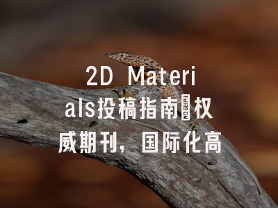 2D Materials投稿指南：权威期刊，国际化高