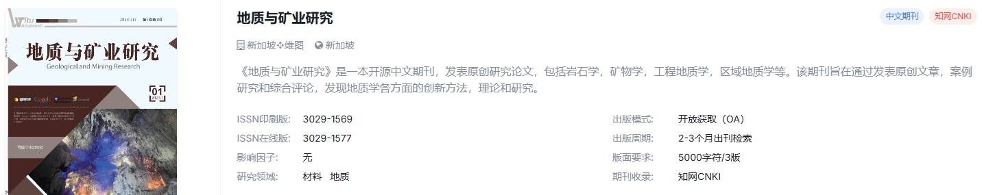 地质的宝子们还在找适合毕业的国际期刊吗？