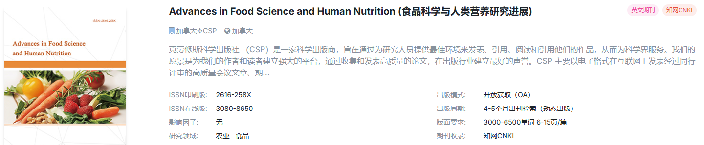 今天推荐食品学国际期刊！！！