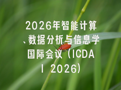 2026年智能计算、数据分析与信息学国际会议（ICDAI 2026）