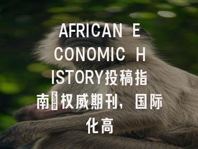 AFRICAN ECONOMIC HISTORY投稿指南:权威期刊,国际化高