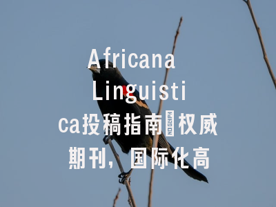 Africana Linguistica投稿指南:权威期刊,国际化高