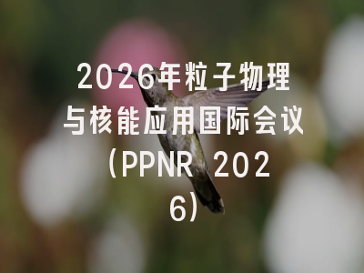 2026年粒子物理与核能应用国际会议(PPNR 2026)
