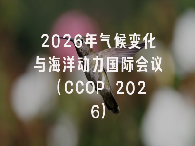 2026年气候变化与海洋动力国际会议(CCOP 2026)