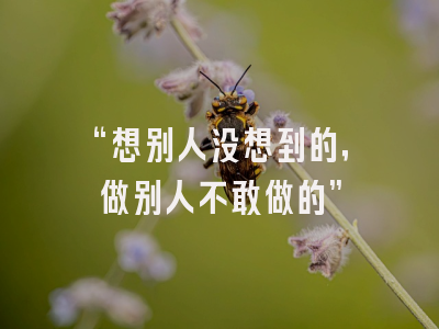 “想别人没想到的，做别人不敢做的”