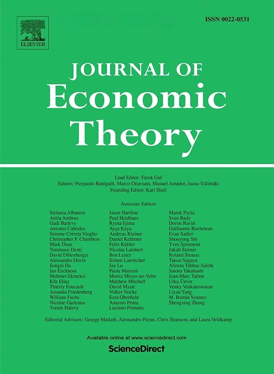上海交大安泰经管学院经济系欧声亮副教授与合作者在JOURNAL OF ECONOMIC THEORY发表论文