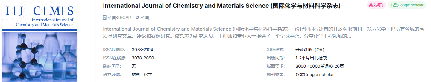 材料学国际期刊合集，谷歌Google scholar收录