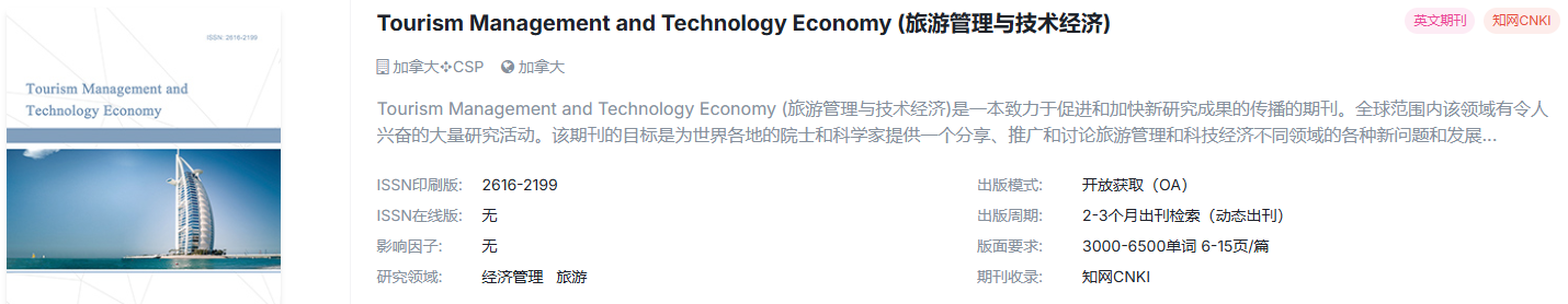 旅游学国际期刊，强势来袭，有稿速投！！！