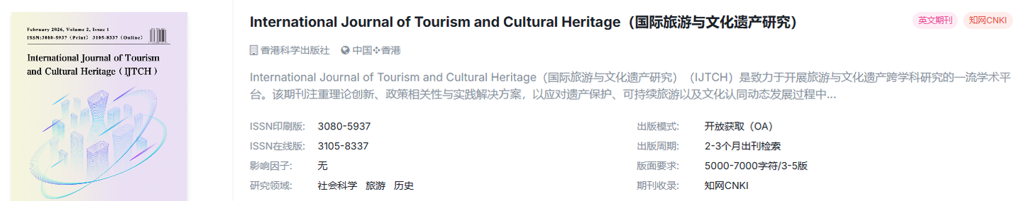 旅游学国际期刊，强势来袭，有稿速投！！！