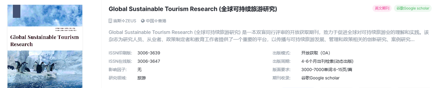 旅游学国际期刊，强势来袭，有稿速投！！！