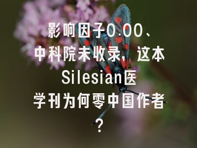 影响因子0.00、中科院未收录，这本Silesian医学刊为何零中国作者？