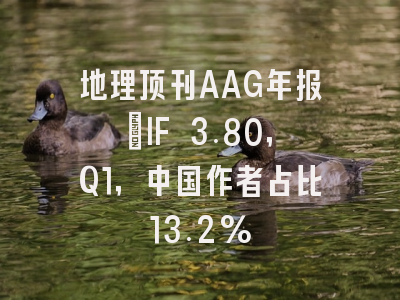 地理顶刊AAG年报：IF 3.80，Q1，中国作者占比13.2%