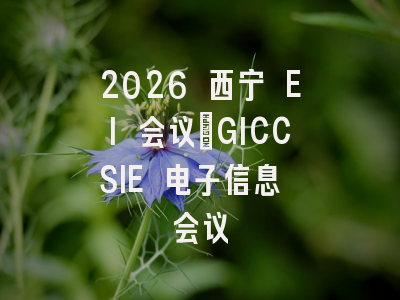 2026 西宁 EI 会议｜GICCSIE 电子信息 会议