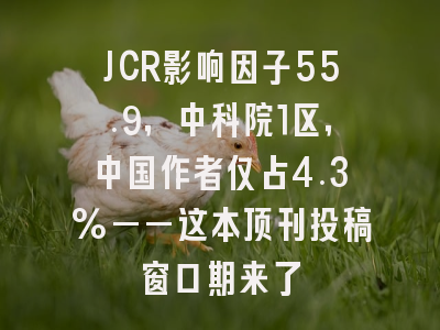 JCR影响因子55.9，中科院1区，中国作者仅占4.3%——这本顶刊投稿窗口期来了