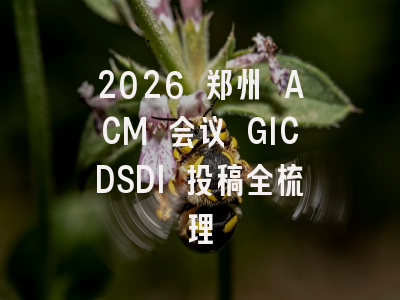 2026 郑州 ACM 会议 GICDSDI 投稿全梳理