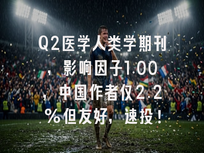 Q2医学人类学期刊，影响因子1.00，中国作者仅2.2%但友好，速投！