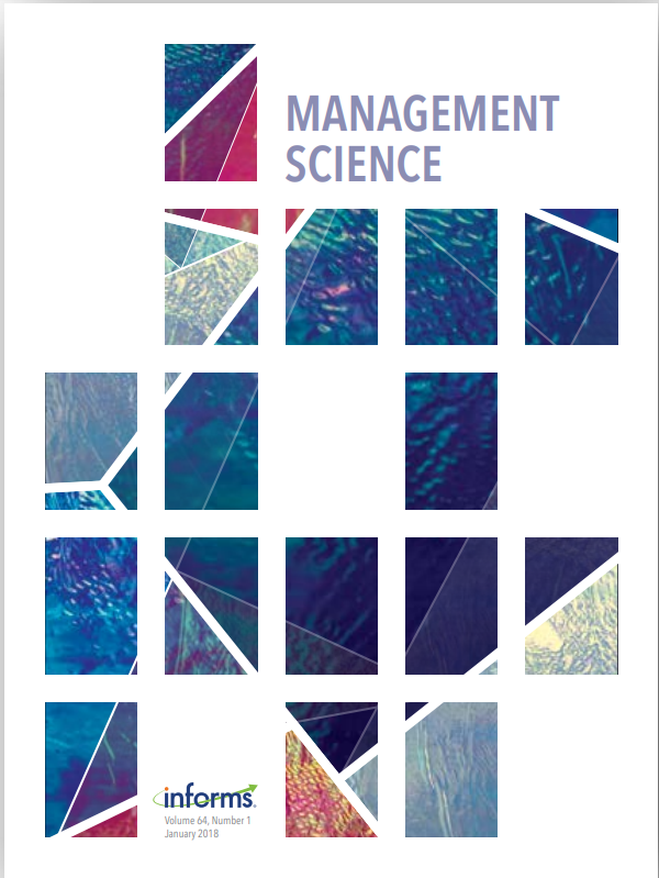 交大安泰管理科学系曹宇峰副教授与合作者在管理学顶级期刊Management Science上发表论文