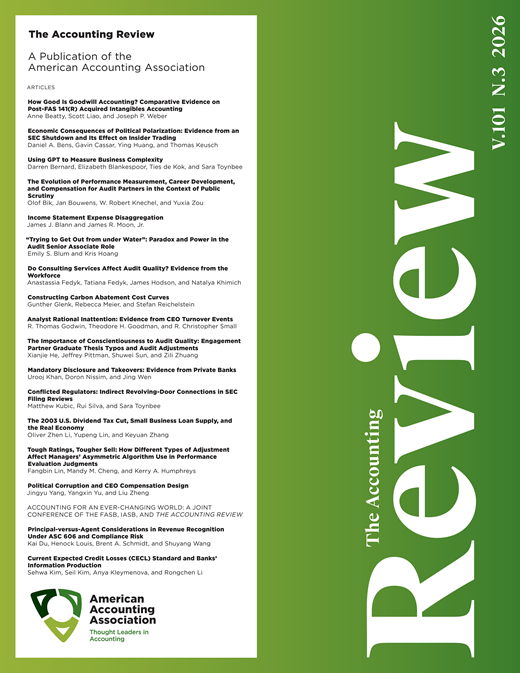 交大安泰会计系张珂源副教授与合作者在The Accounting Review上发表论文