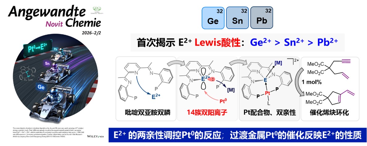 清华大学化学系张韶光研究组揭示了锗锡铅二价双阳离子的路易斯酸性与金属催化应用