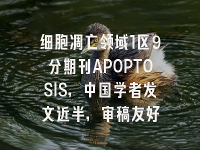 细胞凋亡领域1区9分期刊APOPTOSIS,中国学者发文近半,审稿友好