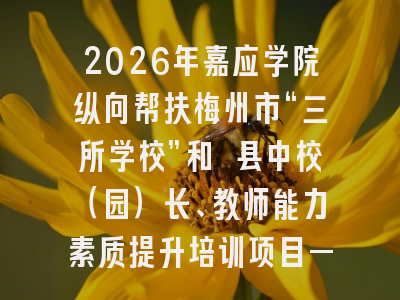 2026年嘉应学院纵向帮扶梅州市“三所学校”和 县中校(园)长、教师能力素质提升培训项目——县中地理教师能力提升培训班