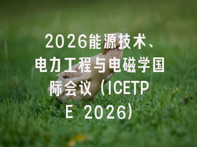 2026能源技术、电力工程与电磁学国际会议(ICETPE 2026)