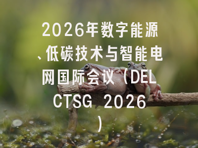 2026年数字能源、低碳技术与智能电网国际会议(DELCTSG 2026)