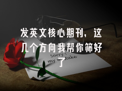 发英文核心期刊，这几个方向我帮你筛好了