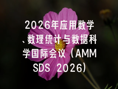 2026年应用数学、数理统计与数据科学国际会议（AMMSDS 2026）